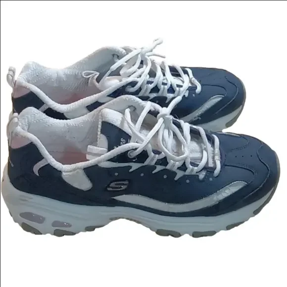 SKECHERS  D'LITES, BLACK, WHITE, PINK, SPARKLES WOMENS SIZE 9 - Picture 2 of 6